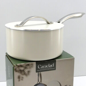 Caraclad 2Qt Sauce Pot w/ Lid Aluminum Cookware Non-Stick Stainless Handle